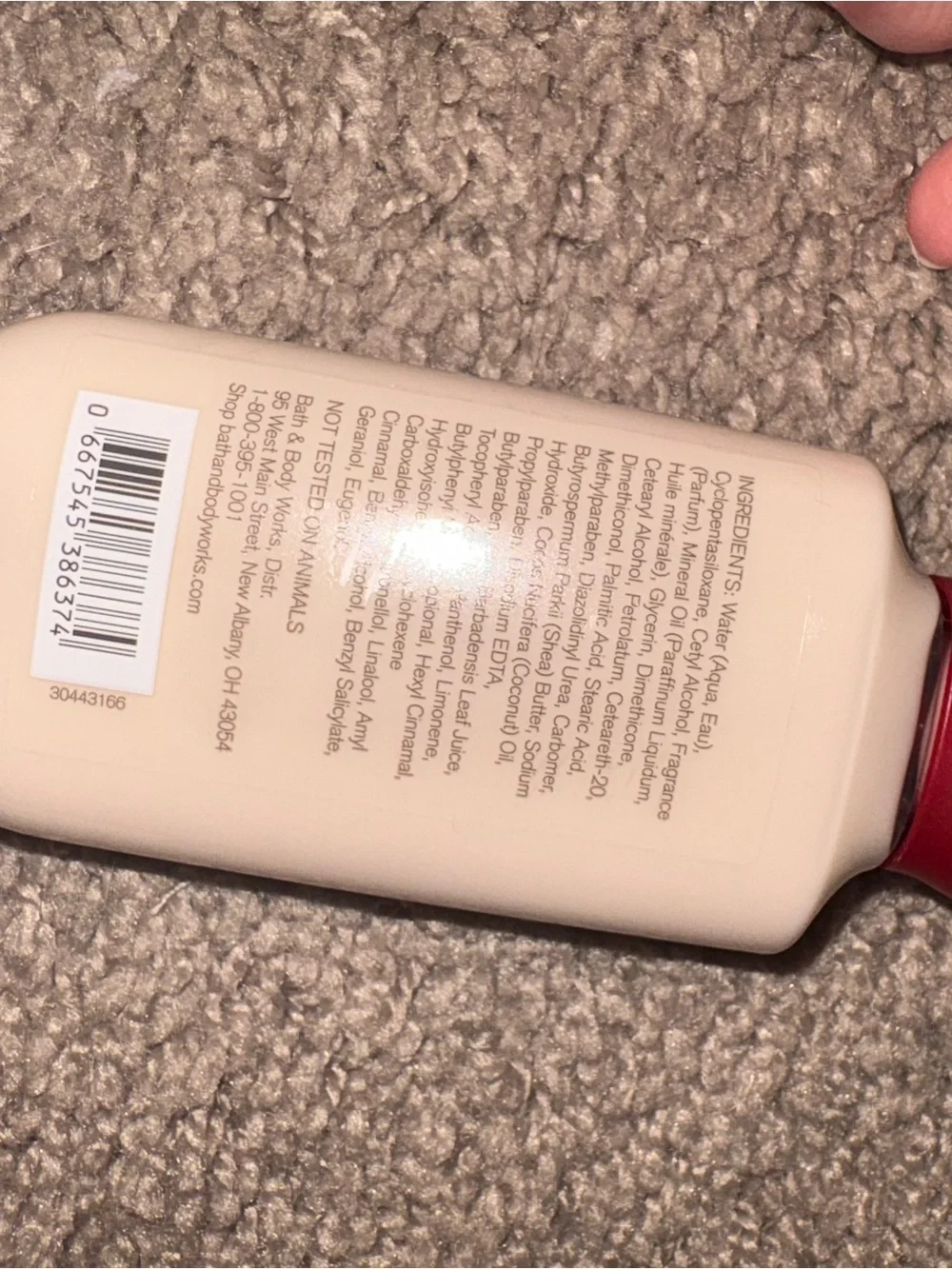 Bath & Body Works Winter Candy Apple Lotion - Cream & Red